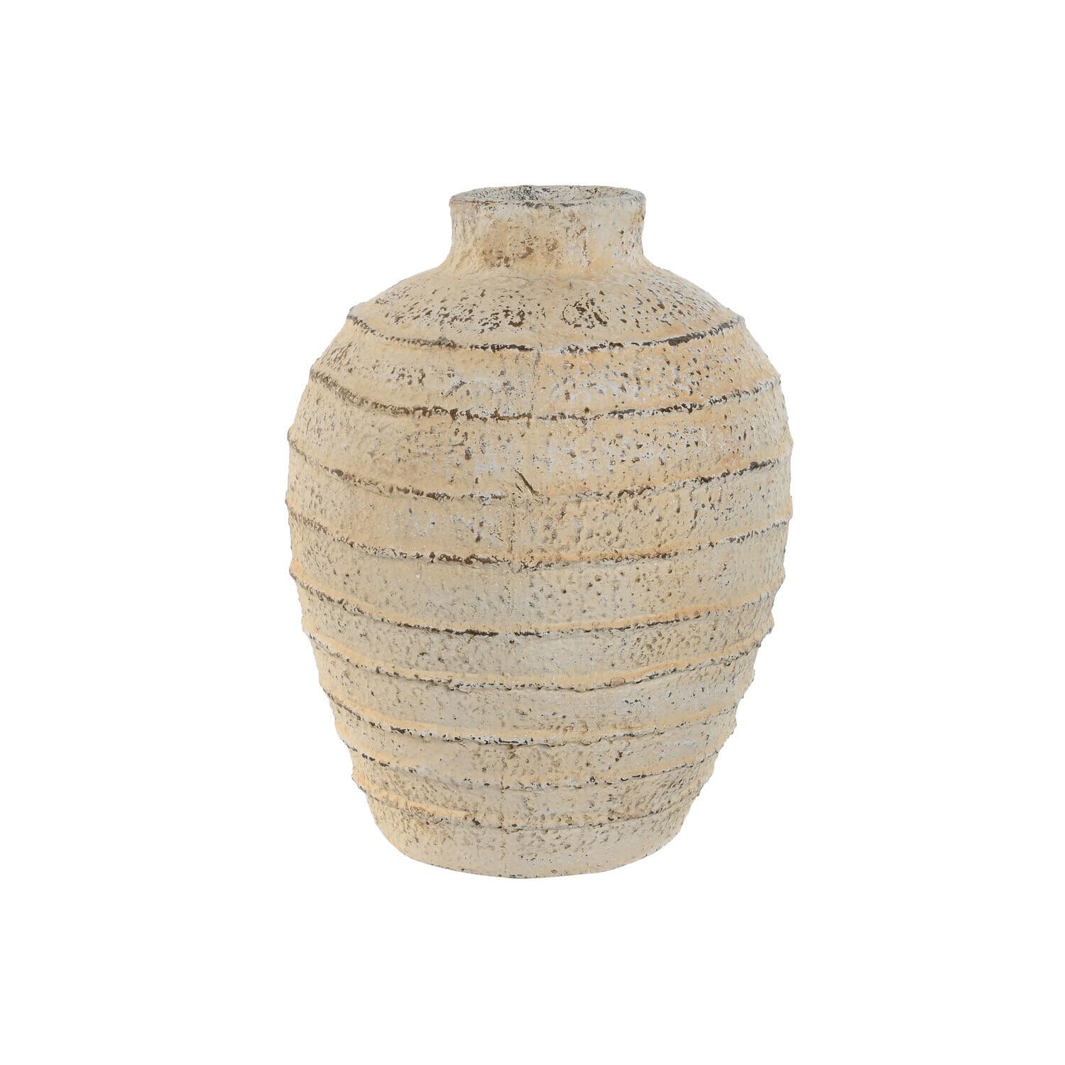 Vase magnésie blanc vieilli 32x32x41 cm idéal pour une entrée accueillante