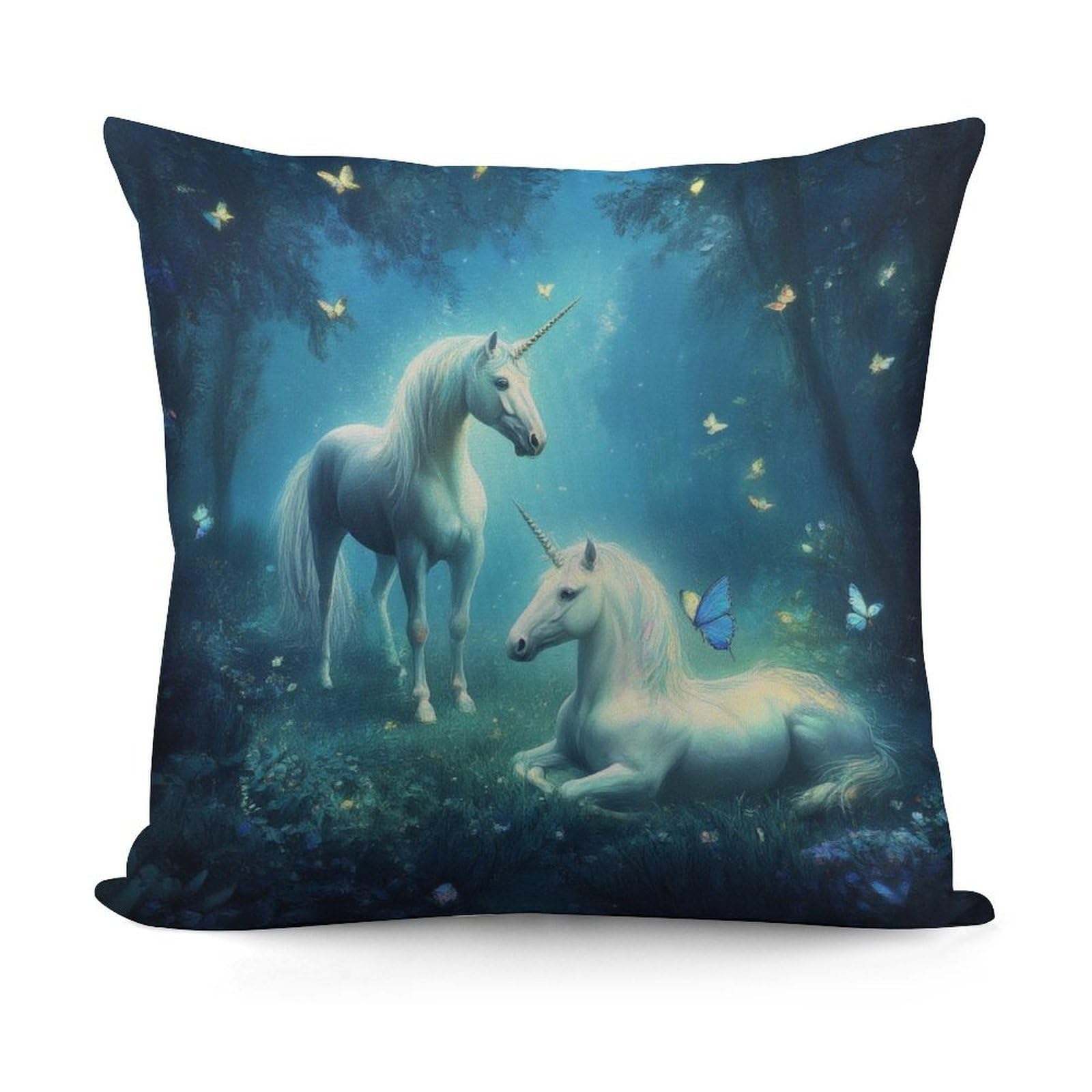 Smazdfxx Picture(615) Throw Pillow Covers With Smooth Zipper Modern Home Decor For Sofa,Couch, Living Room Love Unicorns Horses Art