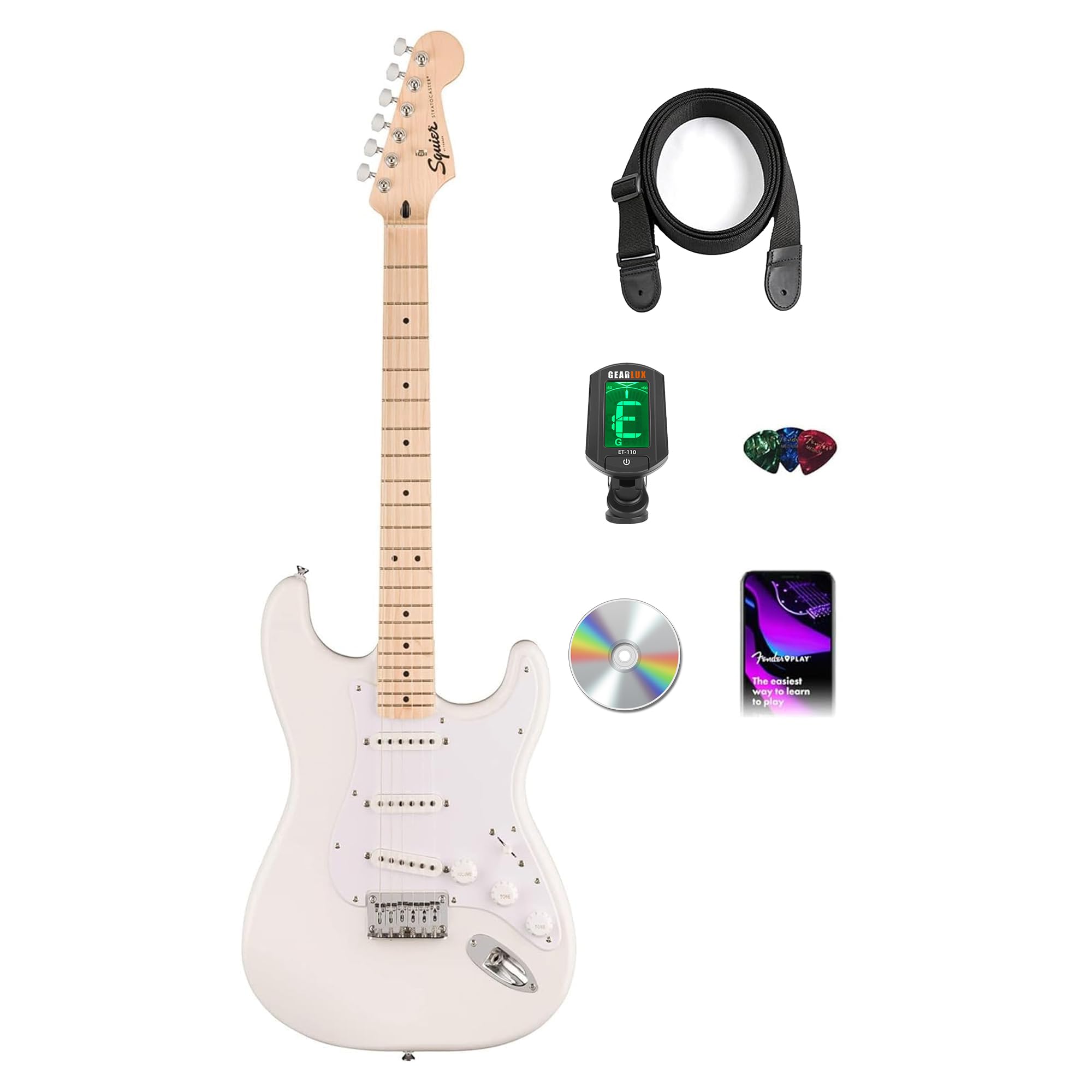 Amazon.com: Fender Squier Sonic Stratocaster HT - Arctic White