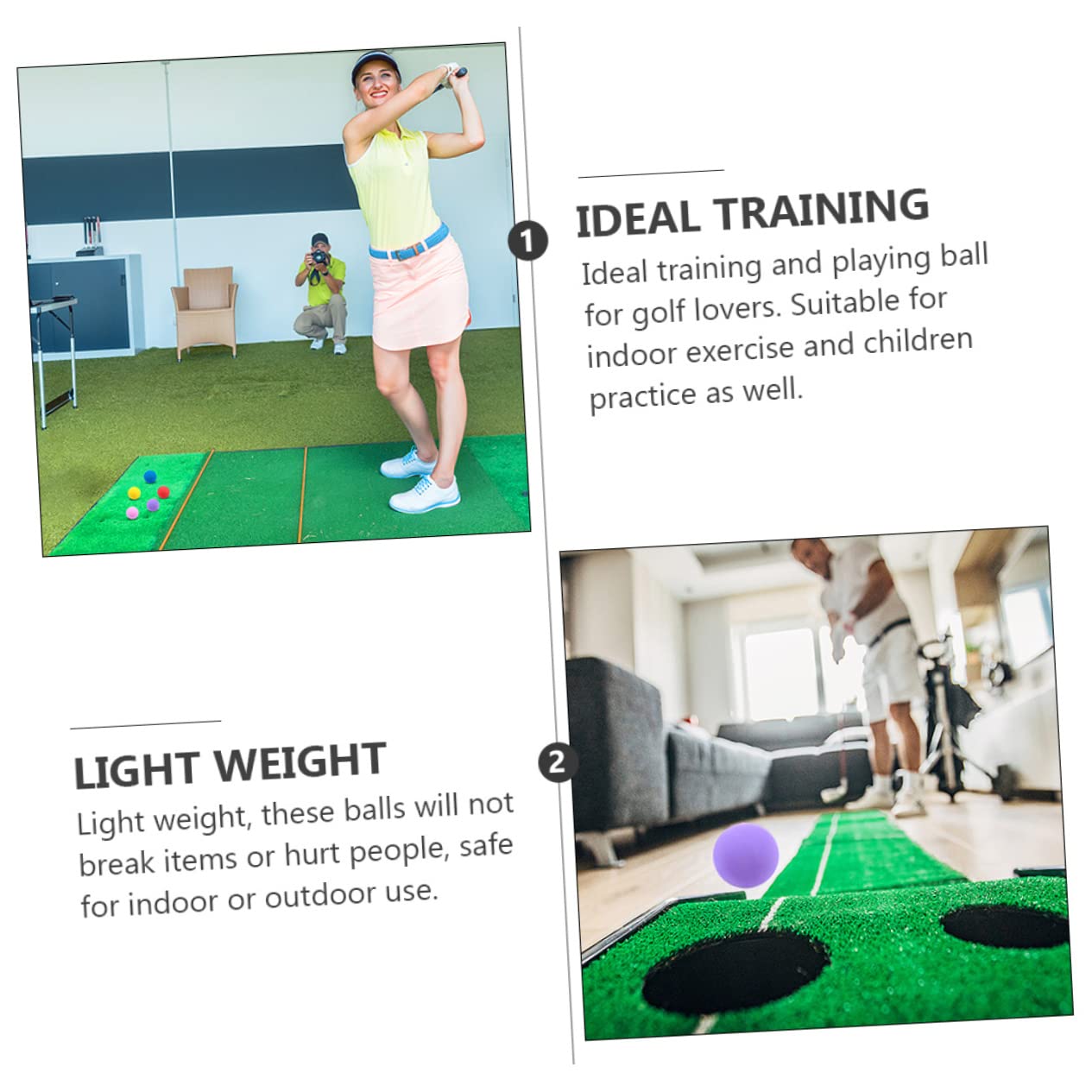 HEMOTON Golf Üben Indoor-Training Indoor-bälle Groß Für Ball Übungsbälle Synthesekautschuk