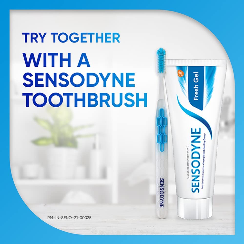 Sensodyne Fresh Gel 150gx2 Value Pack (Save Rs 50) | Sensitive toothpaste for daily sensitivity protection | Dentist Recommended Brand product image 4