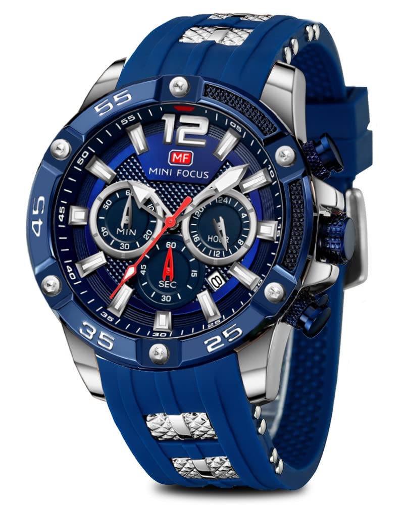 Sponsored Ad - Watch for Men Sport Military Waterproof Chronograph Mens Watches Analog Quartz Big Face Classic Stylish Fashion Casual Designer Business Work Wrist Watch Elegant Gift for Men