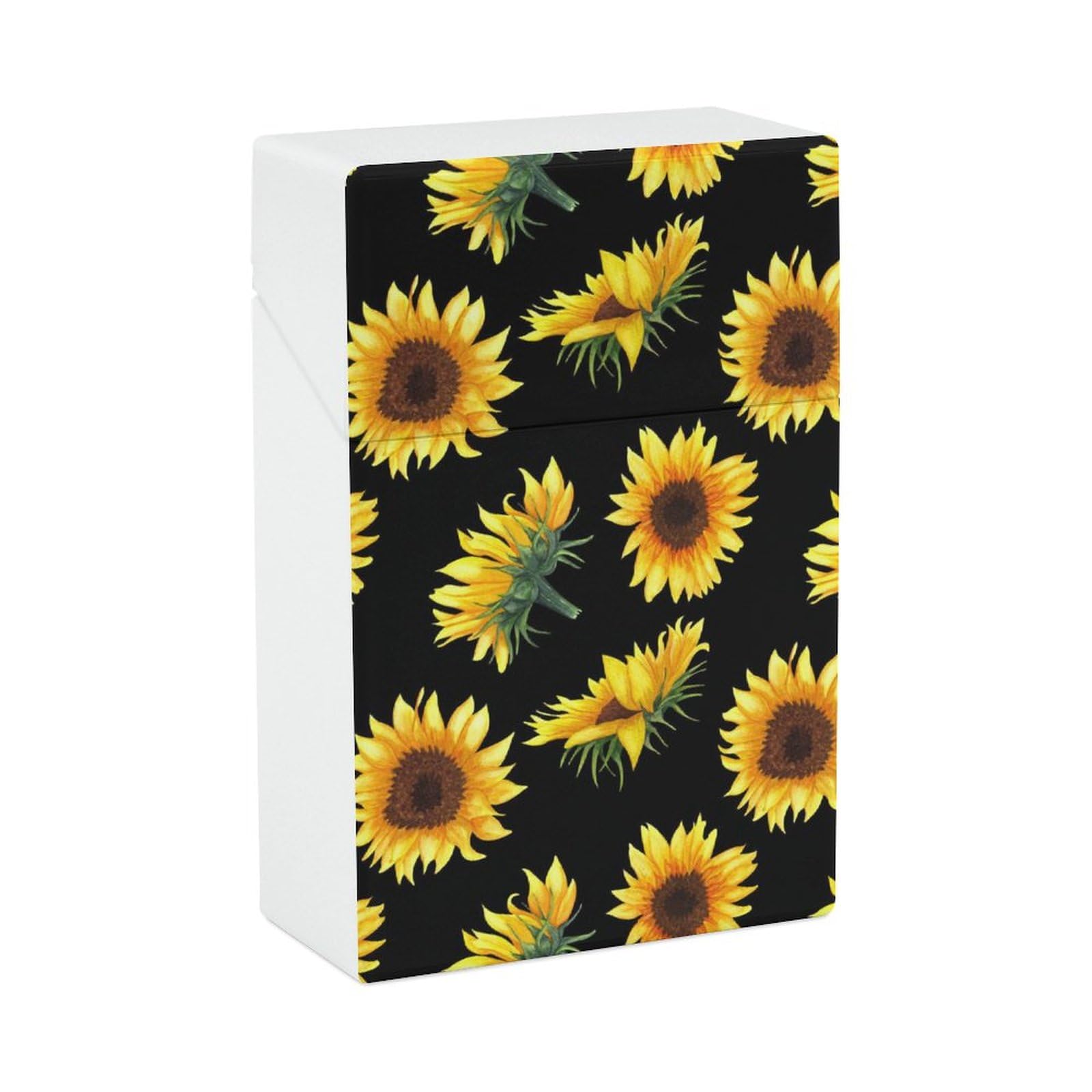 Amazon.com: Sunflowers on Black Cigarette Case for Men Women Portable Cigarette  Box Holder for Home Office Travel : Health & Household
