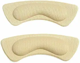 Almofadas de Calcanhar - 3 Pares de Forro Traseiro Bege Autoadesivo, Palmilhas de Sapato, Protetor de Cuidados Com os Pés, Acolchoamento Para Mulheres