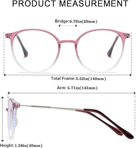 Miniatura 3 de Elegantes gafas redondas con bloqueo de luz azul para computadorajuegospantalla para mujeres u hombres