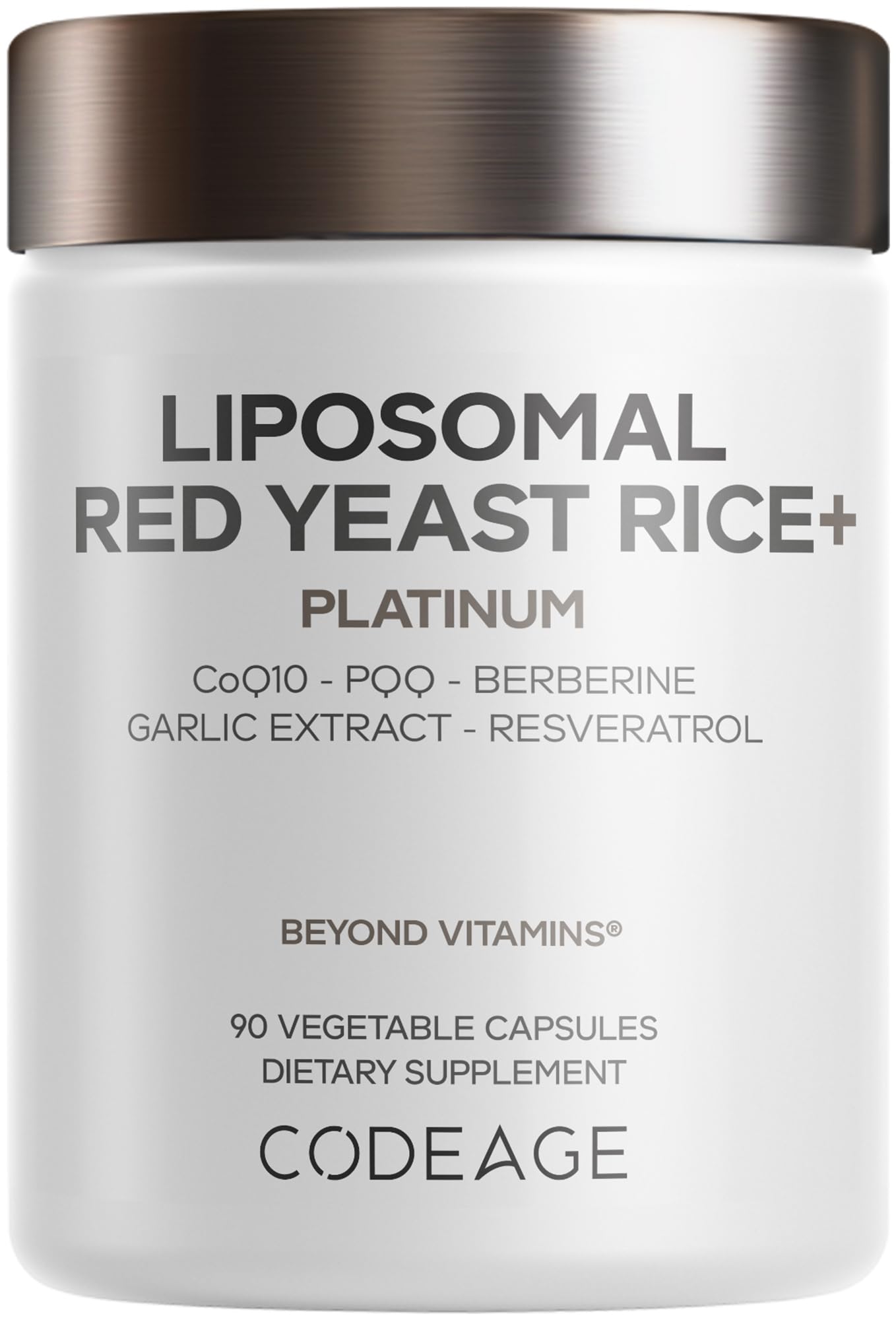 Codeage Liposomal Red Yeast Rice Supplement, CoQ10, Berberine, 90 Capsules