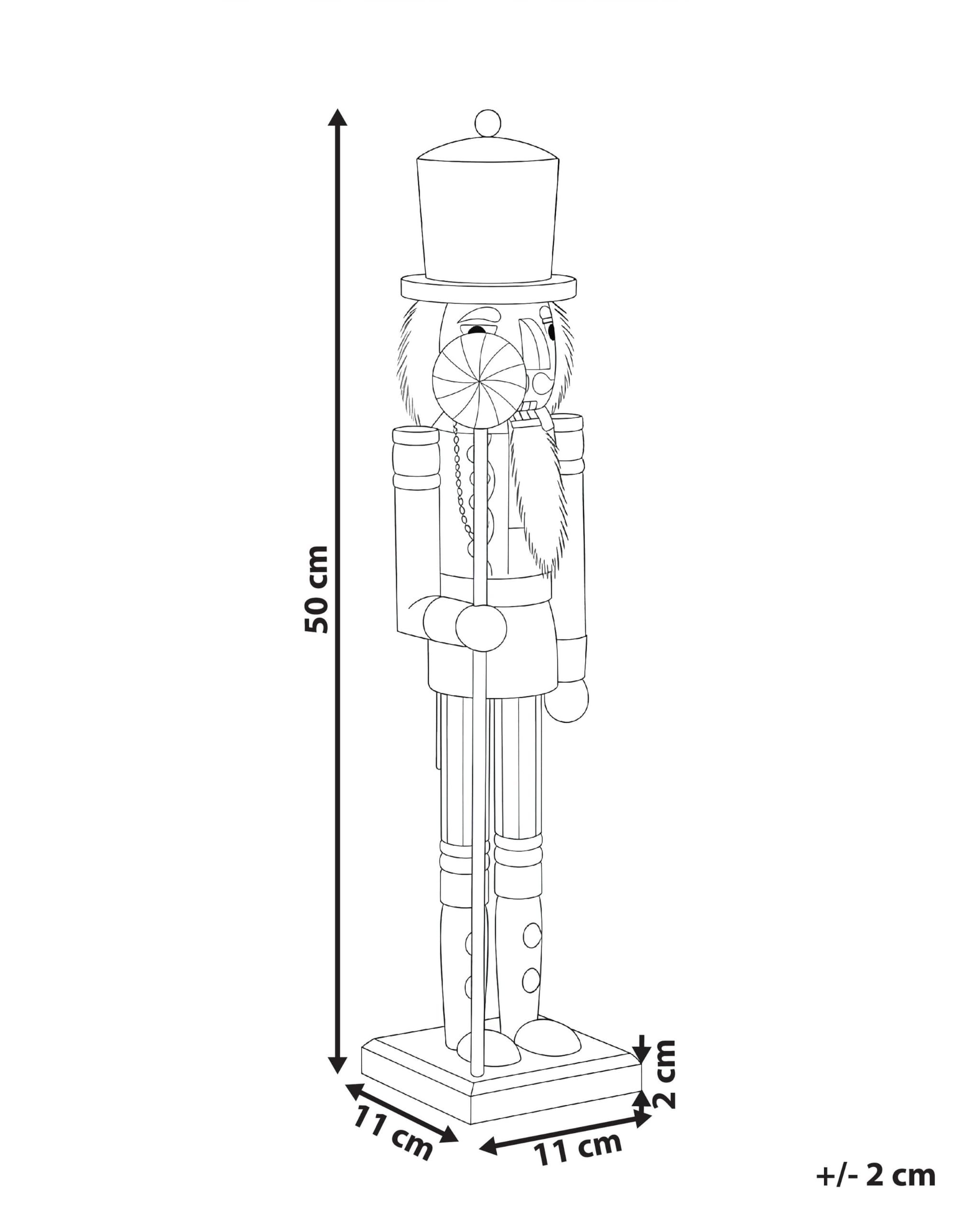 Beliani Figurine en Forme de Casse-Noisette en Bois de Pin Accessoire Décoration de Noël Fait Main Rose Dalalven