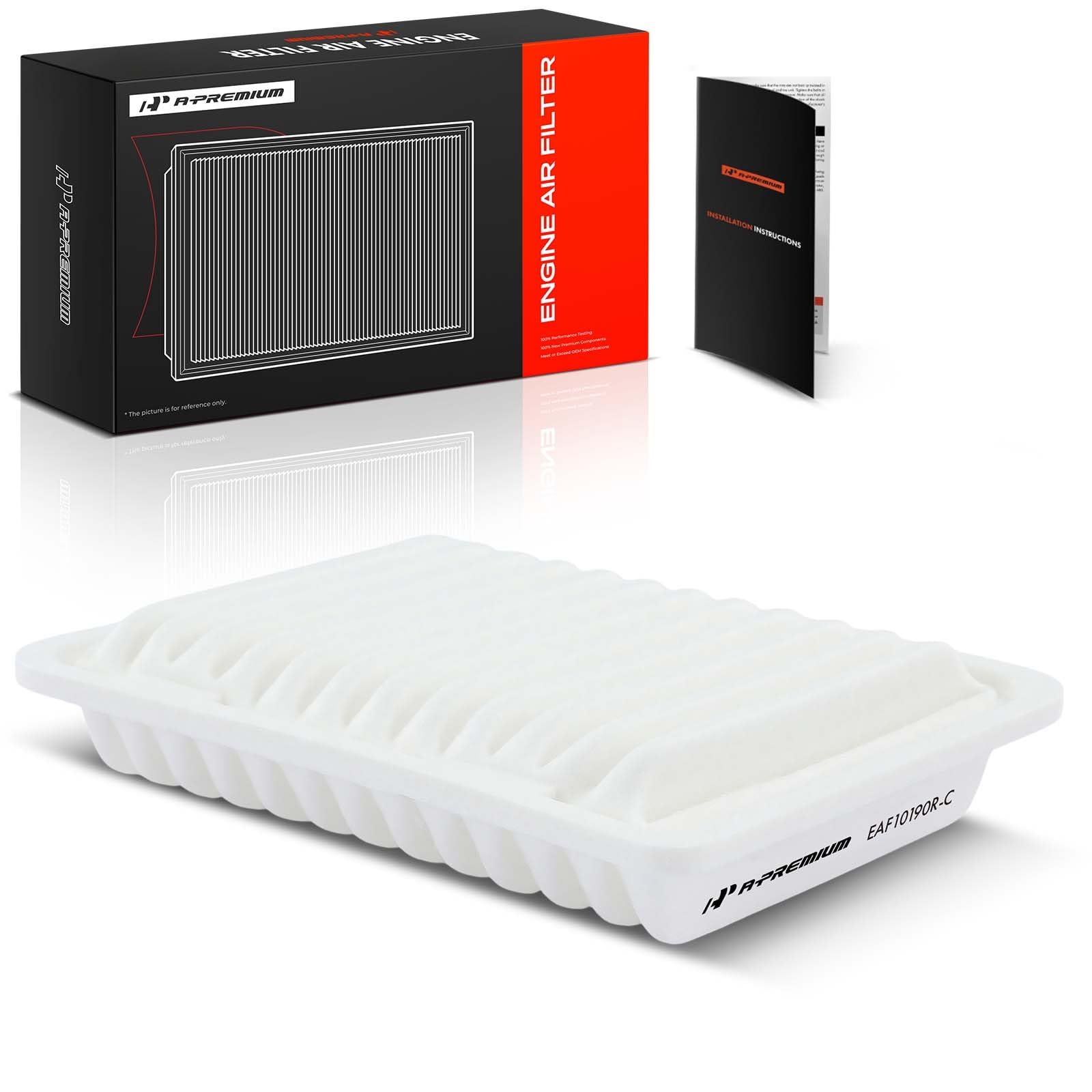 A-Premium Engine Air Filter CA10190Q, Toyota Corolla 2009-2019, Matrix 2009-2014, Yaris 2006-2018, Vibe 2009-2010, iM 2016, xD 2008-2014