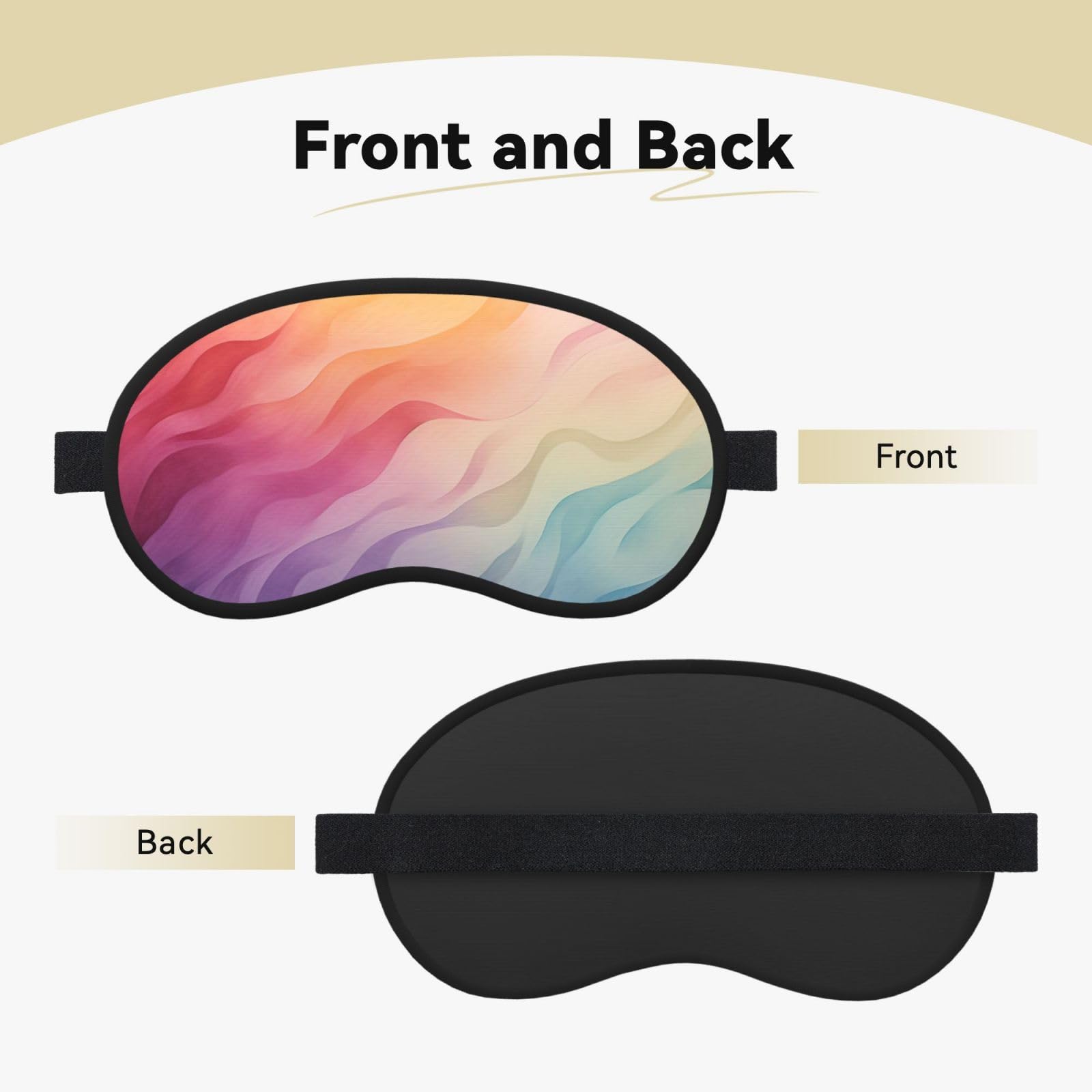 Sleep Mask for Side Sleeper Silk Sleeping Eye Masks with Elastic Strap Super Soft Eye Sleep Shade Cover Rainbow Blackout Night Blindfold for Women Men Travel