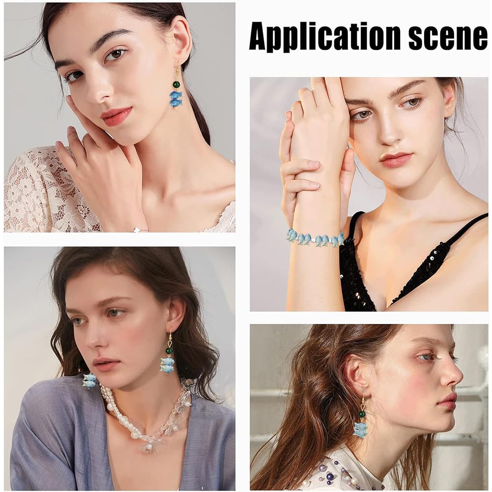 Amazon.co.jp: SUNNYCLUE 1箱50個 動物 ビーズ 魚 ビーズ ガラス