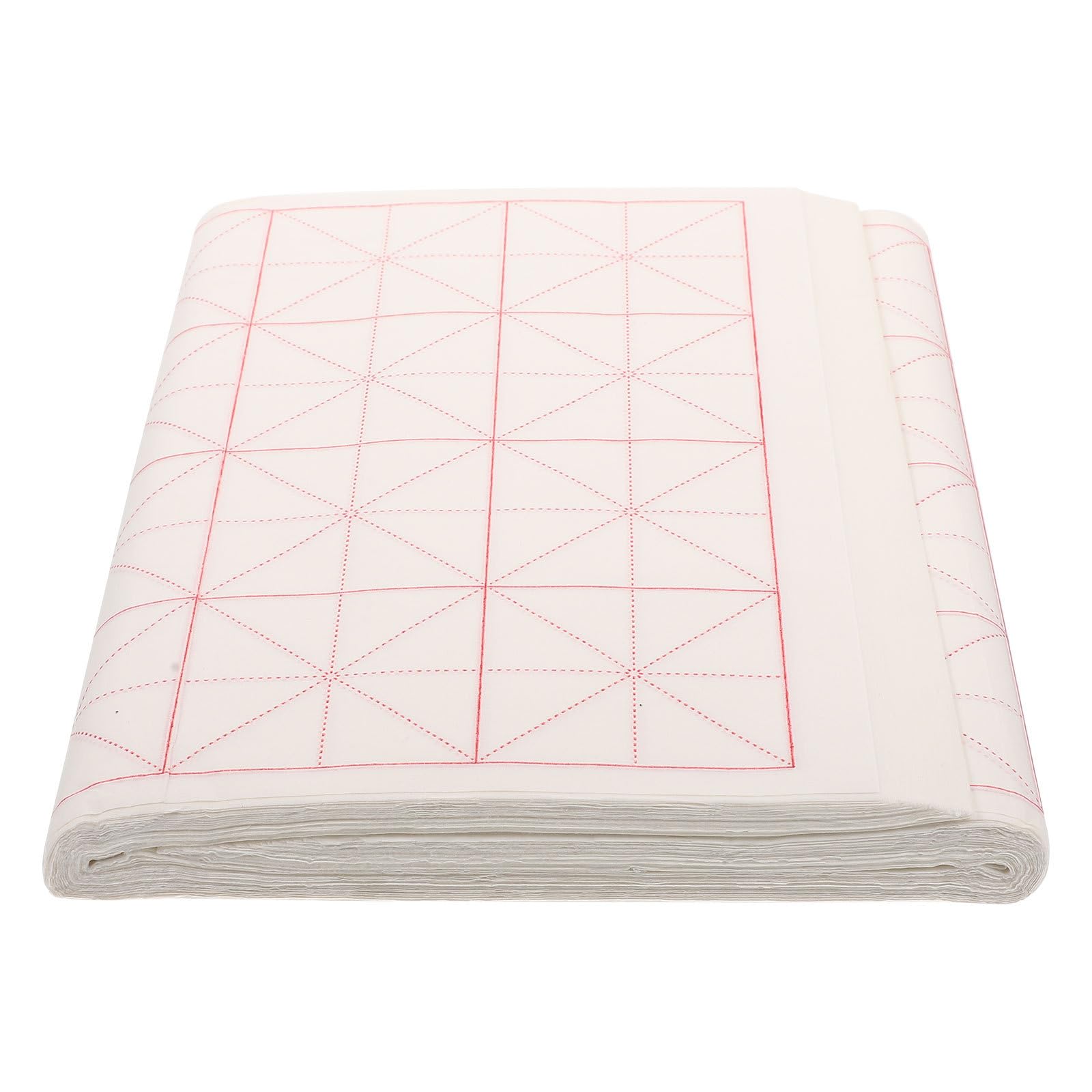 MUELODSIC Papel de Arroz Profesional para Caligrafía Rejilla en Forma de Cruz, Tamaño 7.5x32 Cm, 100 Hojas Semicuradas para Escribir y Pintar, Adecuado para Práctica Artística y Escritura