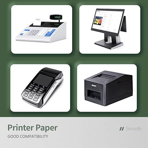 Miniatura 5 de Muotich Rollos de papel térmico de 3 18 x 119 pulgadas, papel de impresora térmica de recibos, caja registradora, paquete de 50 unidades