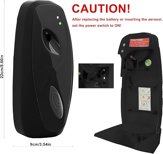 Automatic Air Freshener Spray Dispenser with Remote Control, Black (2-pack)