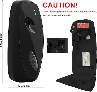 Automatic Air Freshener Spray Dispenser with Remote Control, Black (2-pack)
