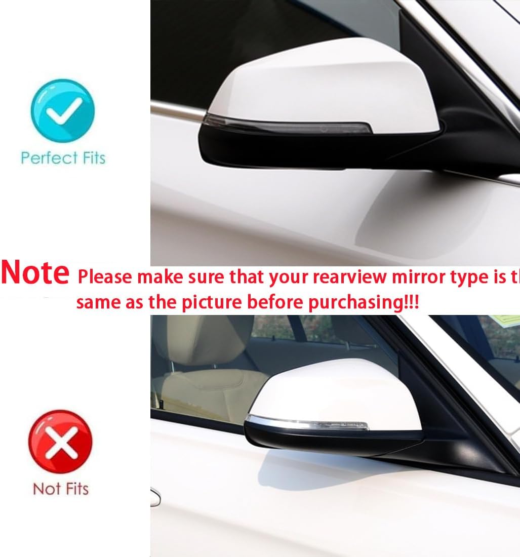XITER Rear View Side Mirror Cover Side Mirror Cap for BMW 5 Series 2014-2016 F10 F11 F18,7 Series 2013-2015 F01 F02,Glossy Black