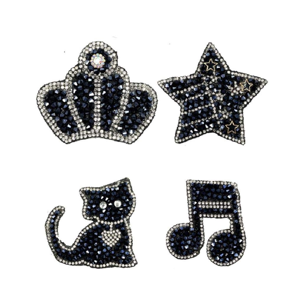 Strass patchs vêtements diamant noir pour personnaliser une veste en jean