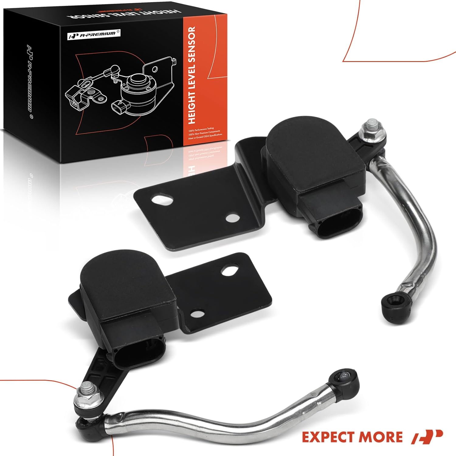 A-Premium Ride Height Level Sensor Compatible with Jeep WK2 Series Grand Cherokee & Dodge Durango, 2011 2012 2013 2014 2015, Front Driver and Passenger Side, 2-PC Set