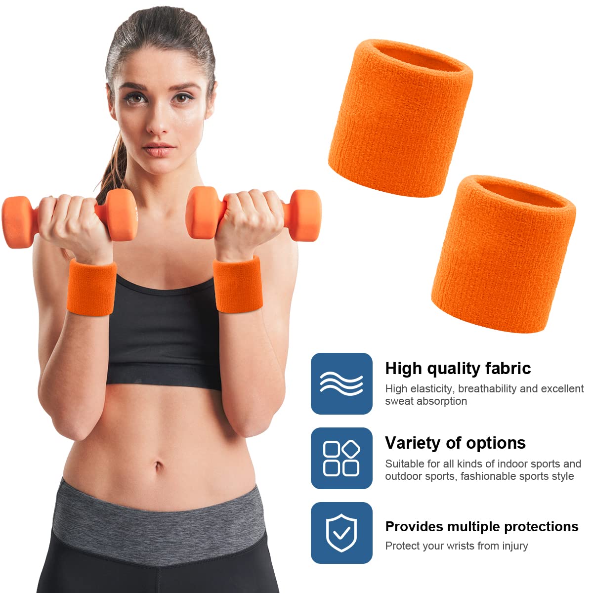 Set Deportivo Absorbente De Sudor - 2 Brazaletes Y 1 Diadema Unisex, De Algodón Y Tela, Color Púrpura