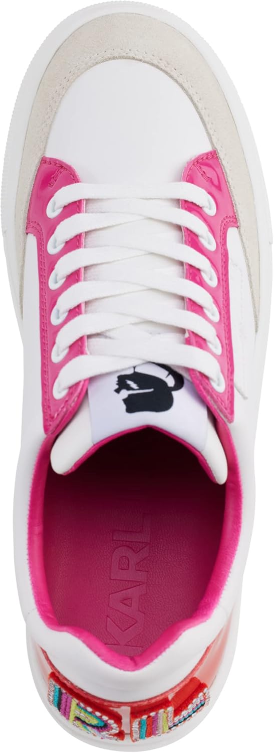 Karl Lagerfeld Paris Womens Calico Patch Laceup Everyday SneakerSneaker
