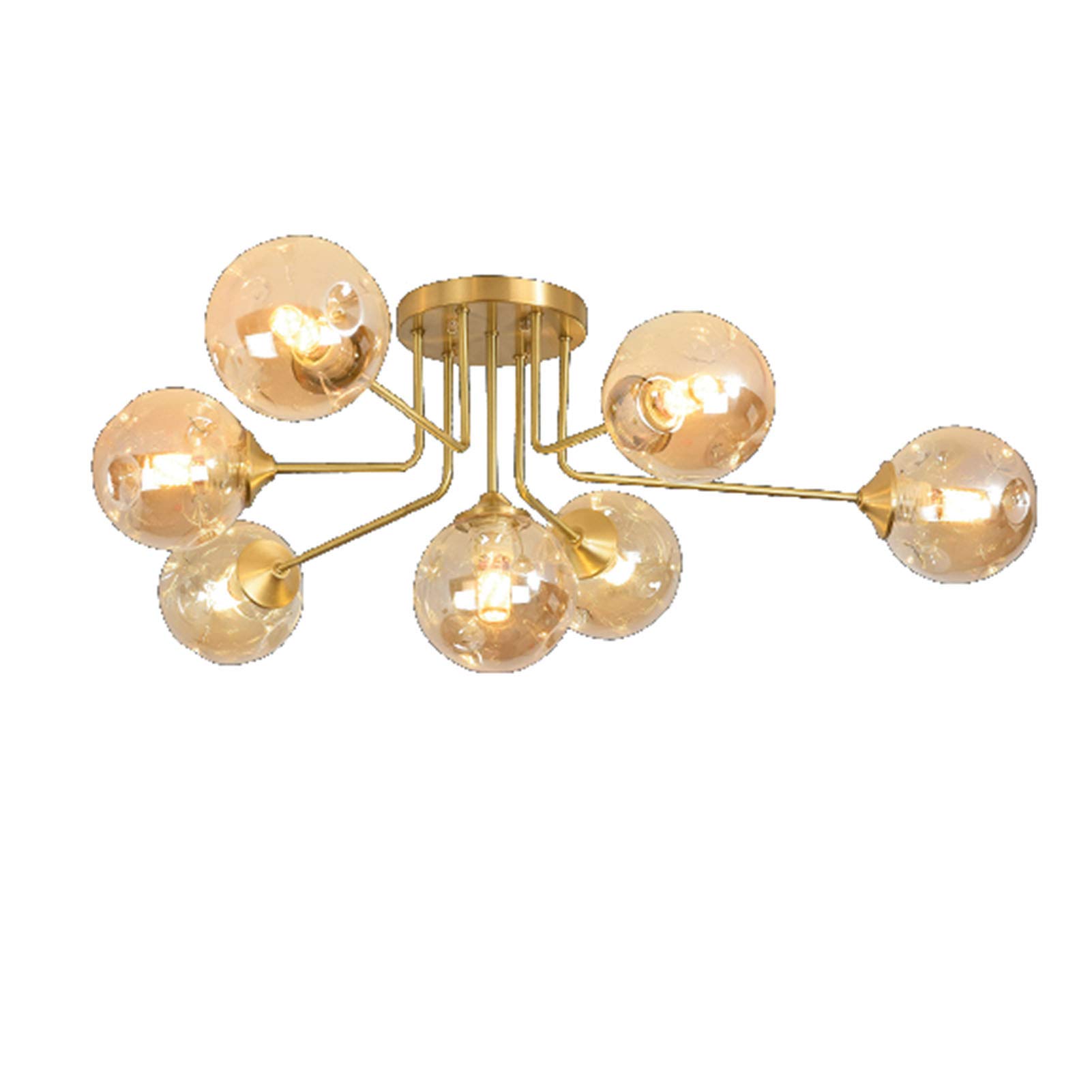 CZYLJLK 5 Light Sputnik Gold Rustic Flush Mount Ceiling Modern Pendant Lighting Fixtures for Kitchen Bathroom Dining Room Bedroom Hallway-Gold 7t