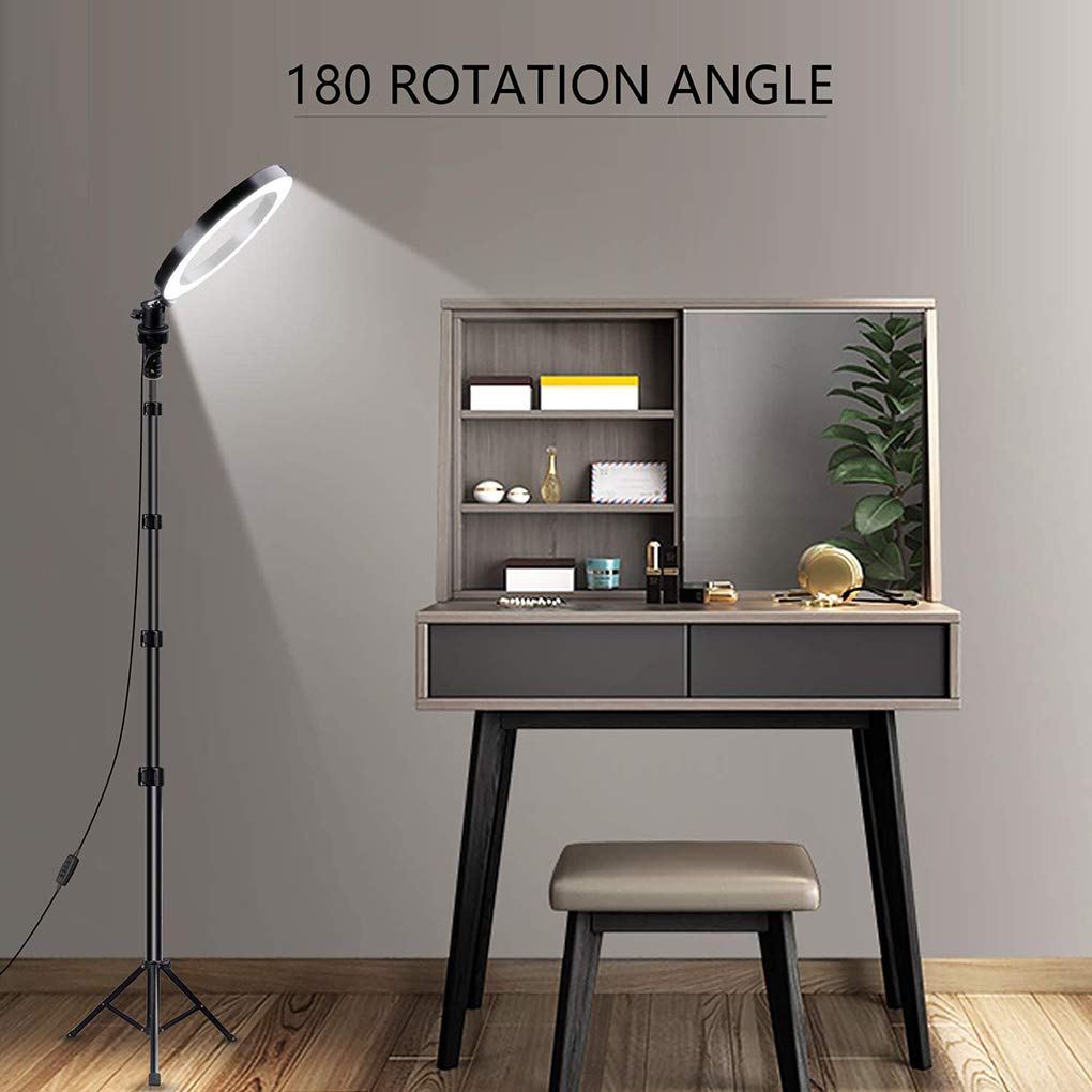 Anello Luminoso da 10'' con Supporto e Supporto per Telefono, Kit di luci ad Anello dimmerabili con Luce di riempimento a LED per Selfie, Compatibile con Video/Fotografia di Youtube,10''