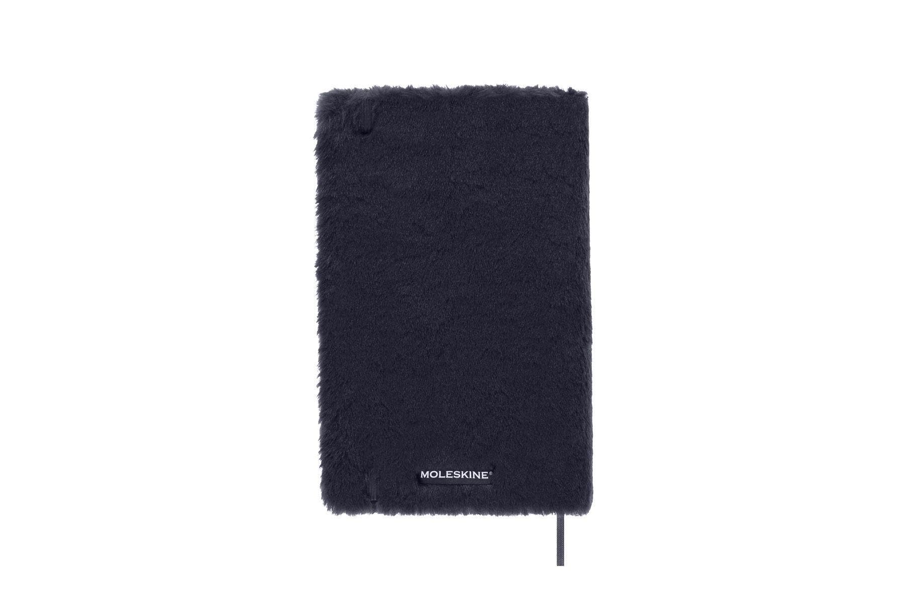 Moleskine - Notizbuch mit Kunstfell, Hardcover und Elastikverschluss, Großformat, Farbe Dunkelblau