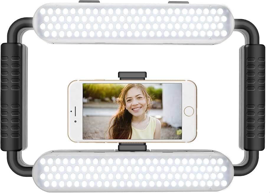 GVM Great Video Maker LED Ring Light 5600K Selfie Light, Smartphone Video Rig & Phone Video Stabilizer for Camera, Smartphone, Makeup, YouTube Setup, Self-Portrait Shooting with Bluetooth