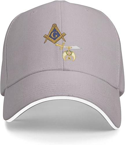 Mason Shriner Split Masonic Shrine Noble Gifts - Gorra clásica gris para hombres y mujeres, gorra de béisbol para papá, gorra lisa ajustable, Gris