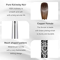 Vista 3 de Kolinsky - Brocha de uñas acrílicas, tamaño #12, pinceles de arte de uñas para aplicación de polvo, mango resistente, herramientas de bricolaje