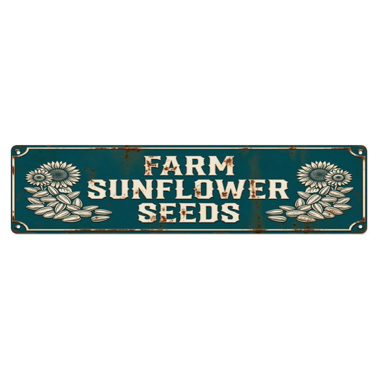 FARM SUNFLOWER SEEDS Vintage Seed Rustic Farmhouse Metal Tin Sign