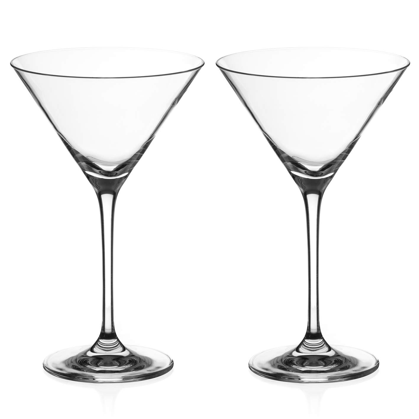 DIAMANTE Juego de 8 vasos de cóctel para fiesta – Martinis | Gin Copas | platillos | vidrio de margarita – 2 de cada cristal premium