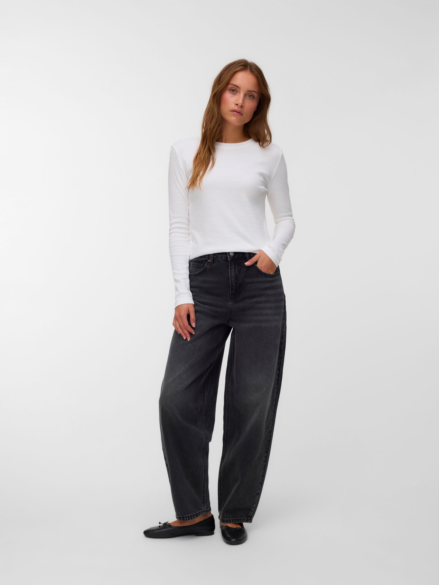 VERO MODA Female Mom Jeans VMBILLIE Hohe Taille Barrel Fit Jeans