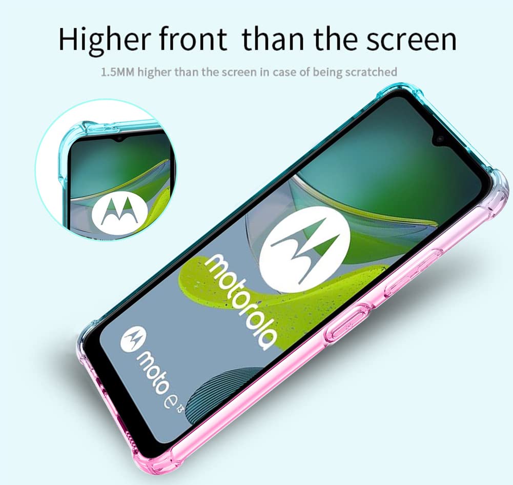 Schutzhülle Für Motorola Moto E13 Mit 3 Panzerfolien – 360° Ringständer, Kameraschieber, Stoßfest