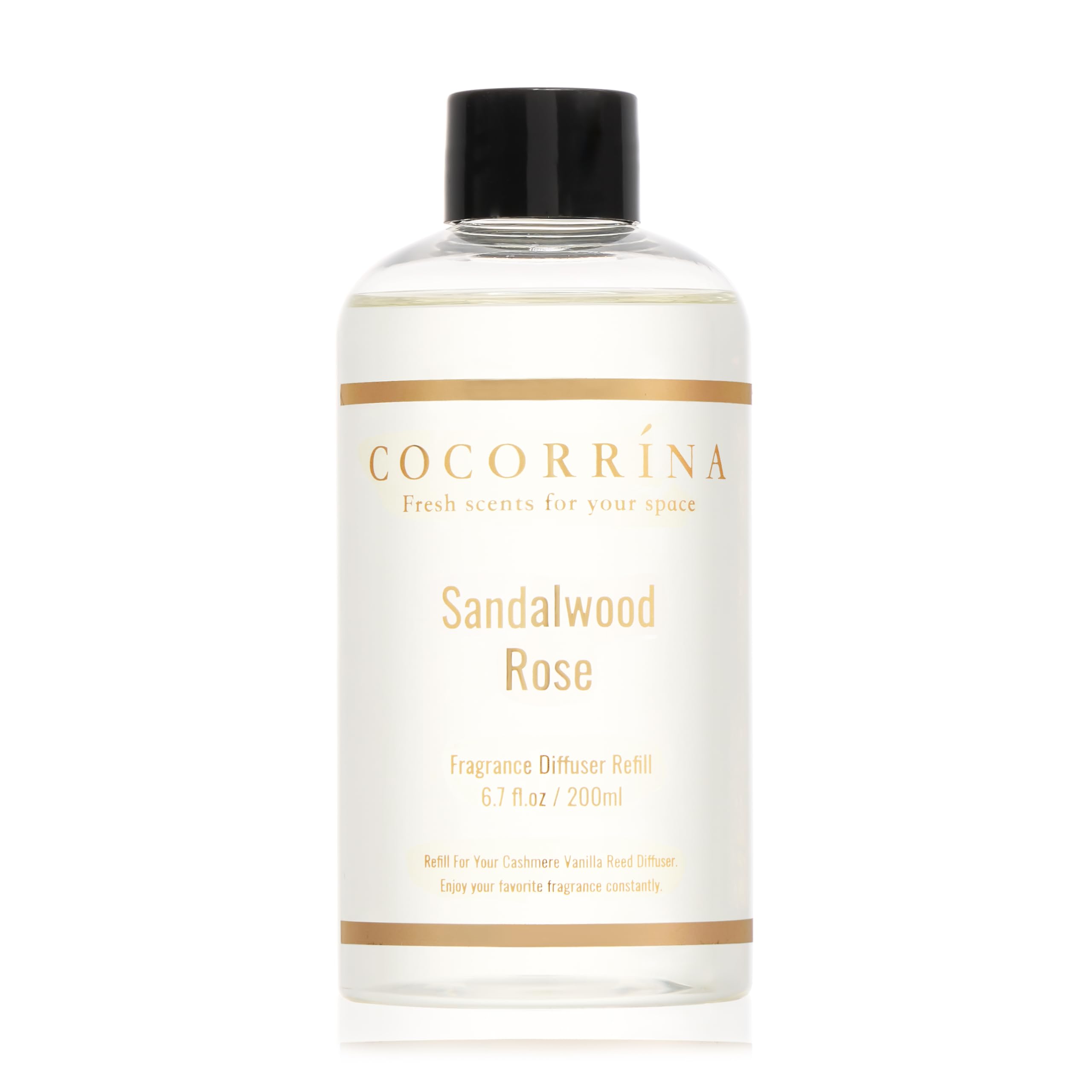 COCORRÍNA Refill - Sandalwood Rose 6.7 Fl.oz Reed Diffuser Refill with 8 Sticks