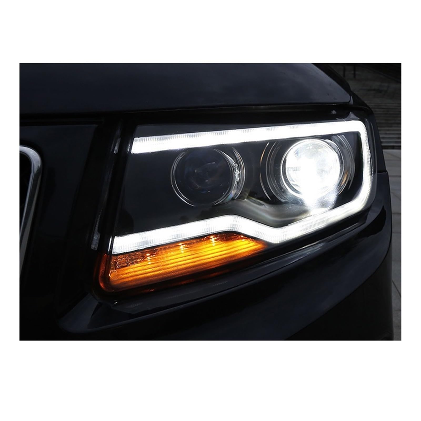 Car Styling kompatybilny z Jeep Grand Cherokee 2011-2015 LED reflektor Xenon HID przednie światła LED DRL reflektor (Color : 4300K)