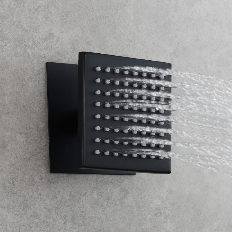 Baño De Latón Rociador Lateral Cuadrado Para Empotrar En La Pared Rociador De Ángulo Ajustable Para La Parte Superior De La Ducha Rociador Para La Cintura, Cromo Simple