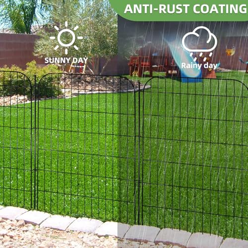 Decorative Garden Fence, 10 Panels 40 in(H) X 23.6 ft(L) Rustproof Metal Wire No Dig Dog Fence Outdoor for Yard, Temporary Tall Garden Fence Animal Barrier Decor for Yard & Patio