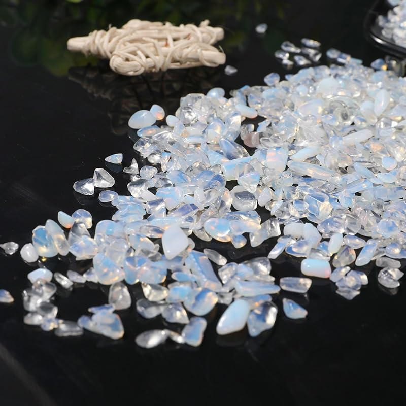 Grava decorativa para acuarios, Grava de ópalo en varios tamaños, paquete de 4, 1000 g cada una, for peceras, paisajismo, jardineras, pavimentos, decoración de piedra de cristal.(3-5mm1000g)