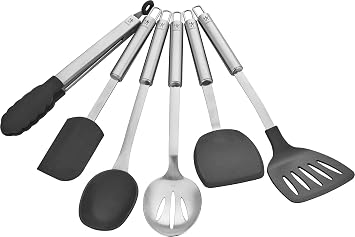 ZWILLING HENCKELS Cooking Tools 6-PC Kitchen Gadgets Sets with Spatula, Tongs, Cooking Spoon, 18/10 STAINLESS STEEL