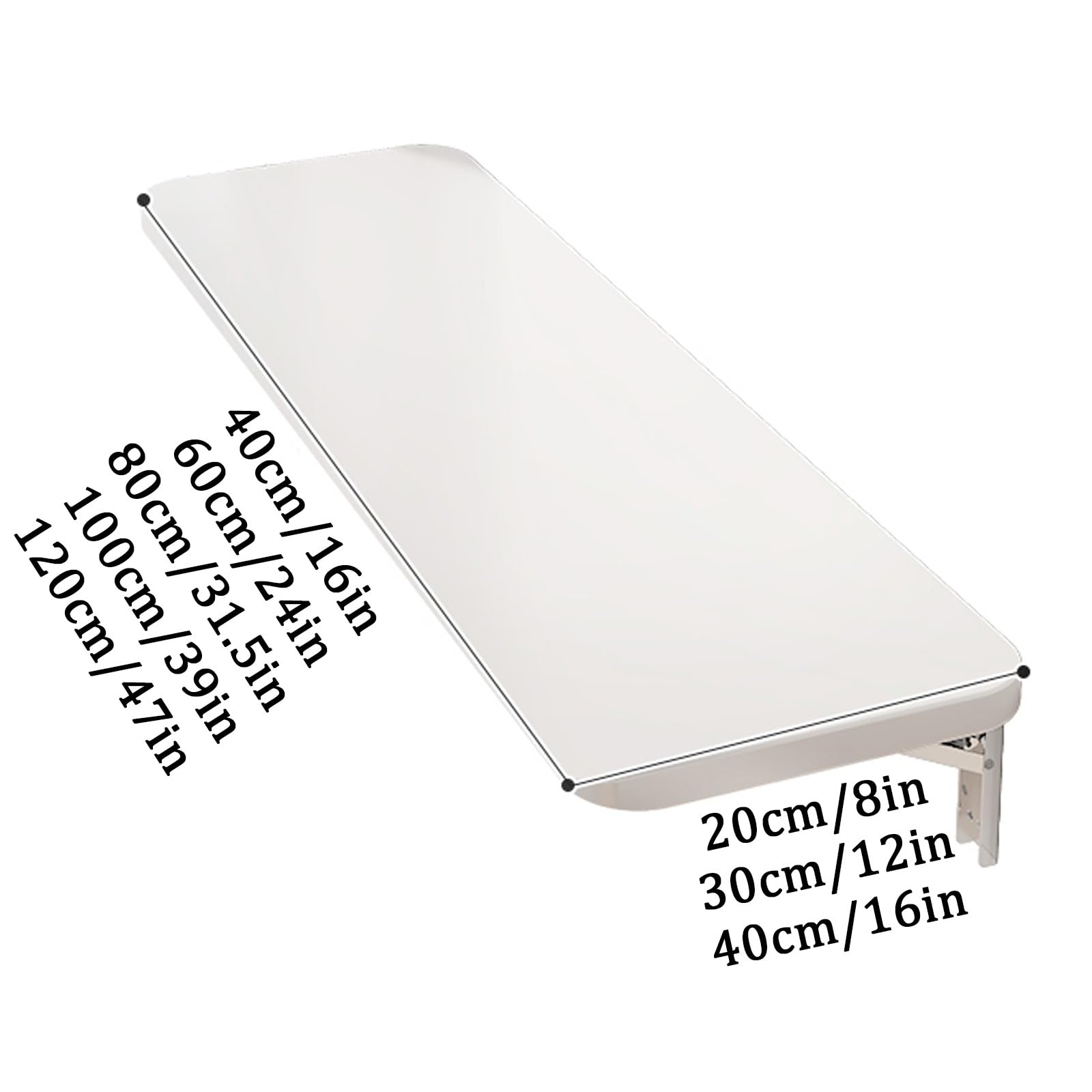 Klappbarer Wandschreibtisch, an der Wand montierter Klapptisch für kleine Räume, kleiner Holzschreibtisch für die Küche im Büro, für den Balkon, die Büroküche, die Waschküche zu Hause (B, 40 x 100 cm)