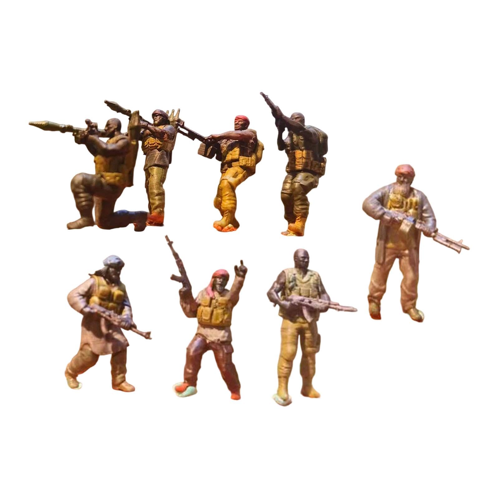 Amazon.co.jp: 1:64 ミニ兵士フィギュア 8体セット 中東戦士モデル