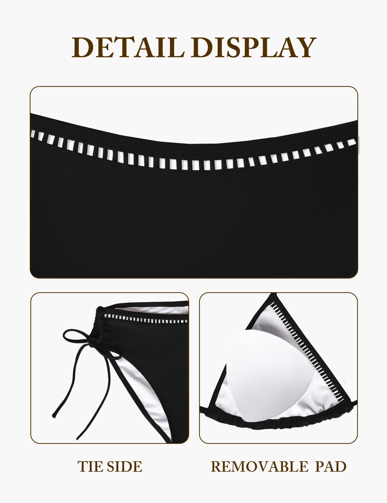 Bikini Damen Set Sexy Zweiteiliger Badeanzug V Ausschnitt Triangel Bikini Bademode für Frauen