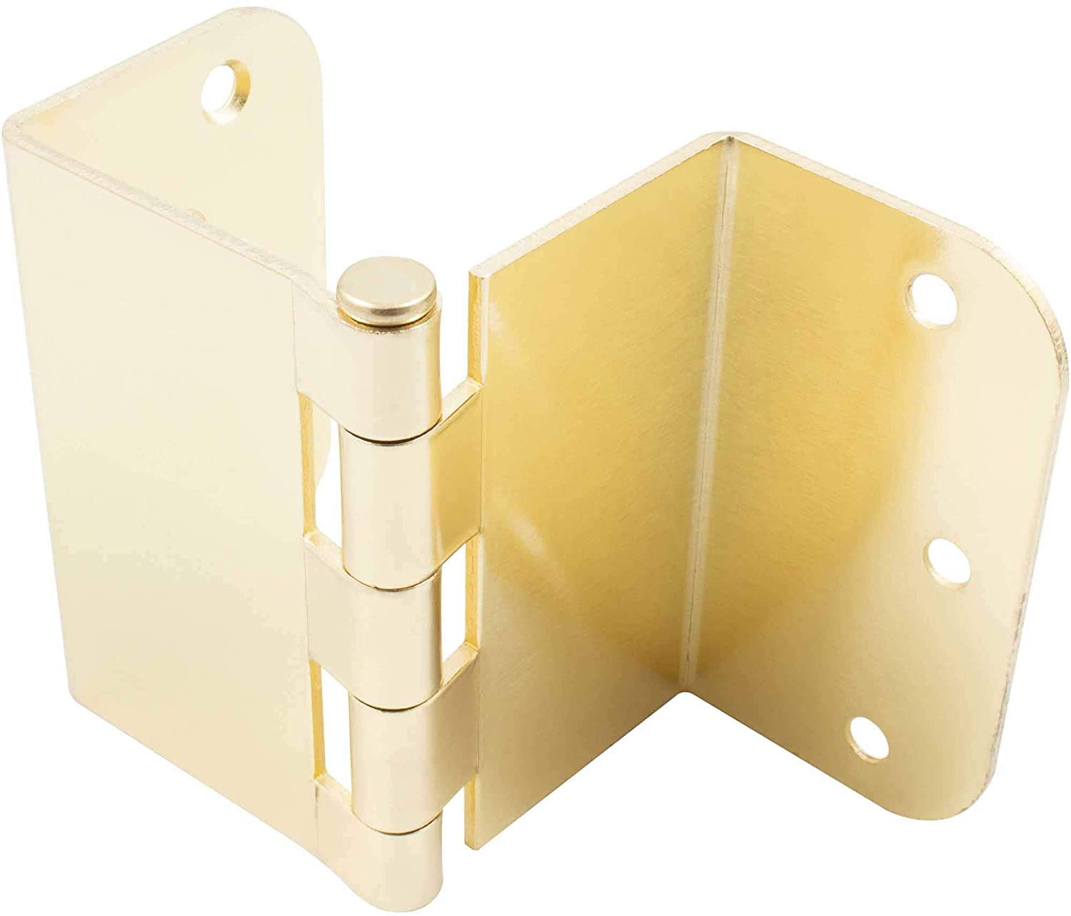 Expandable Swing Offset Door Hinge 3 Pack Brushed 3.5 Inch 1/4 Radius