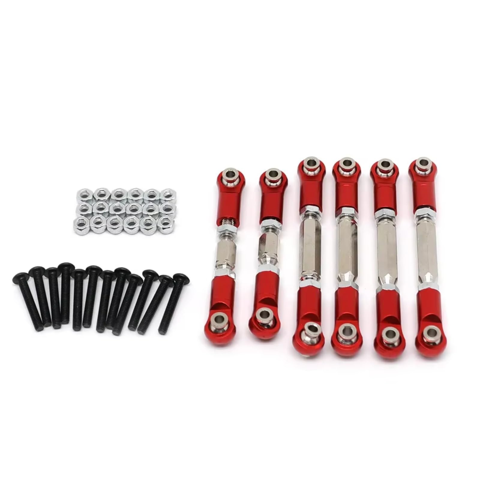 Rc Special Connecting Rod for Arrma 1/10 Metal Tie Rod Linkage for Combo Kit Steering Blue/Red Rc Car Off-Road Tracked Vehicles Parts and Accessories Upgrades Replacement(Red)