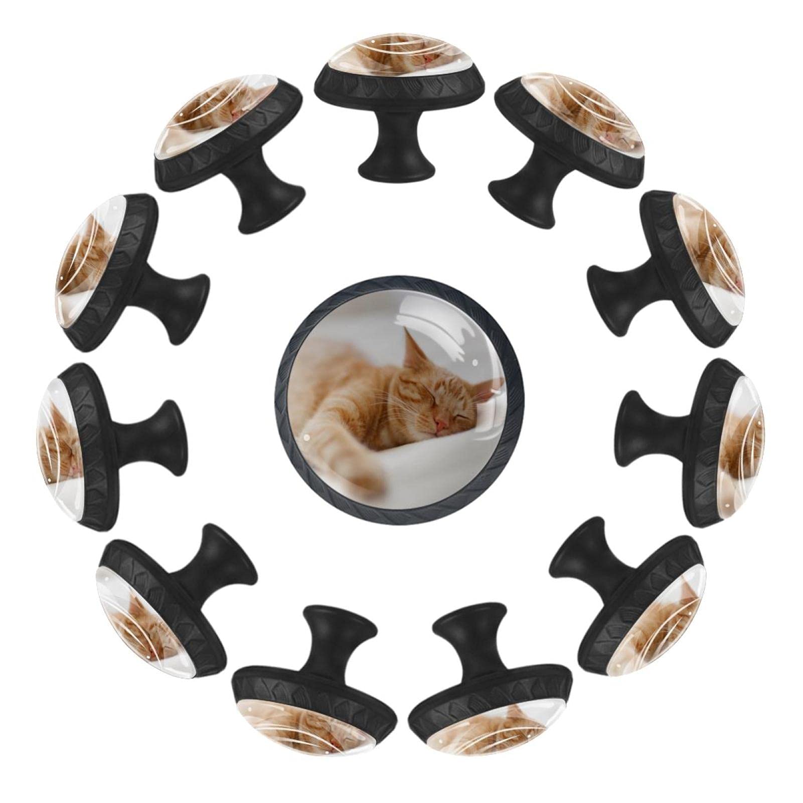 Boutons de tiroir chat endormi pour remplacer des poignées de commode usées
