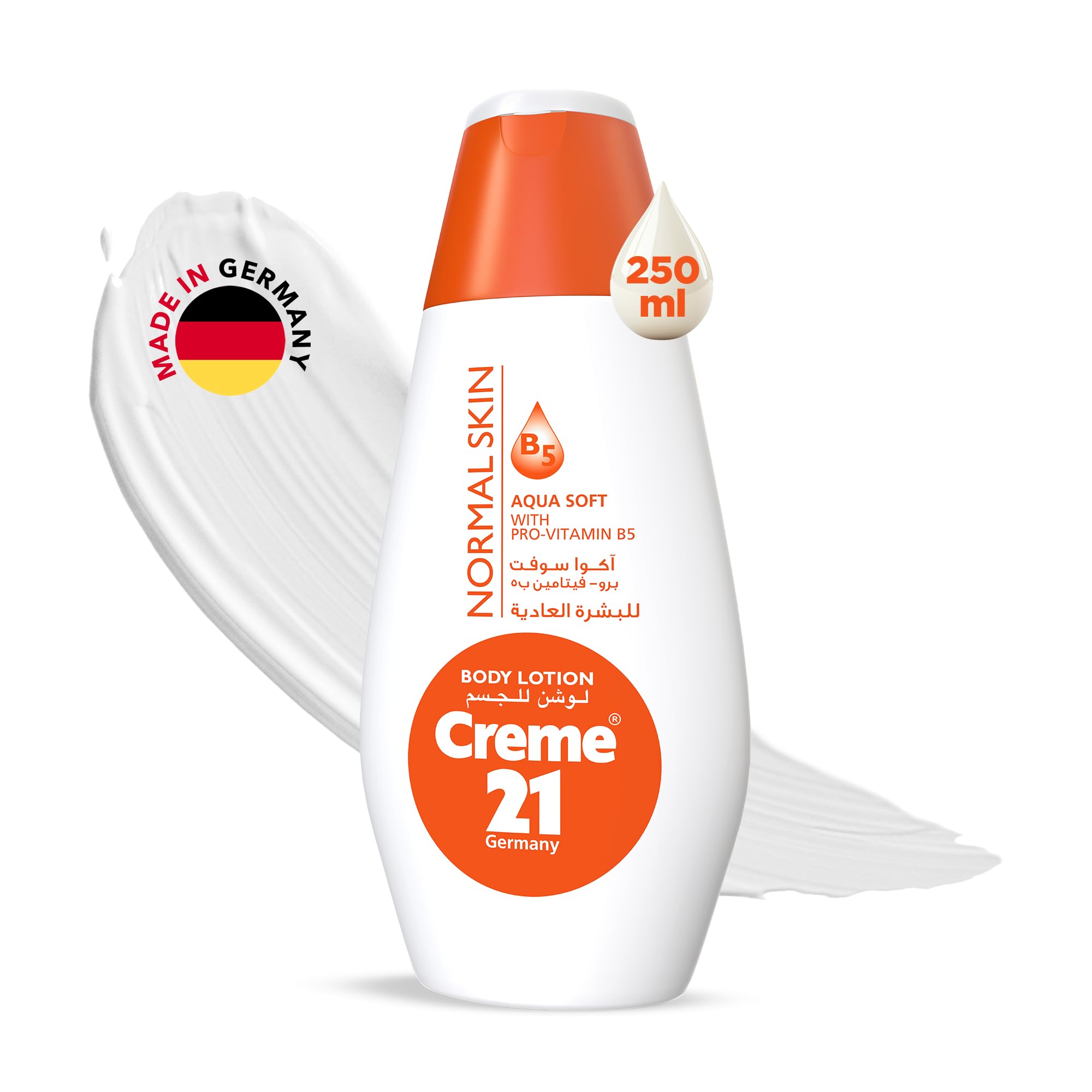 Creme 21 Aqua Soft Lotion – 250ml | Face, Body & Hand Moisturizer with Pro-Vitamin B5 | Lightweight, Fast-Absorbing,Freshness | Suitable for Normal Skin | Made in Germany