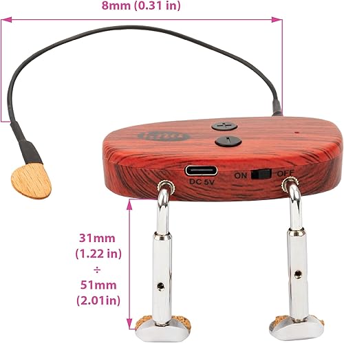 Miniatura 8 de KNA VV-Wi - Pastilla inalámbrica para violín y viola (actualizado) - Sistema piezoeléctrico UHF con control de volumen, rango de 164.0 ft, latencia