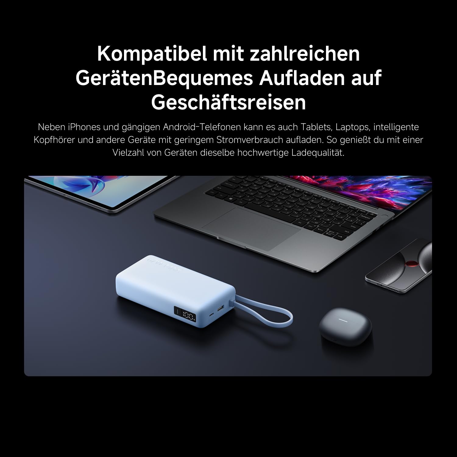 Xiaomi 67W Power Bank 20.000mAh mit USB-C Kabel, Tragbares Ladegerät, Tan | 67W Schnellladen, 20000mAh, integriertes USB-C-Kabel. Zwei-Wege-Schnellladen — lädt 3 Geräte gleichzeitig.