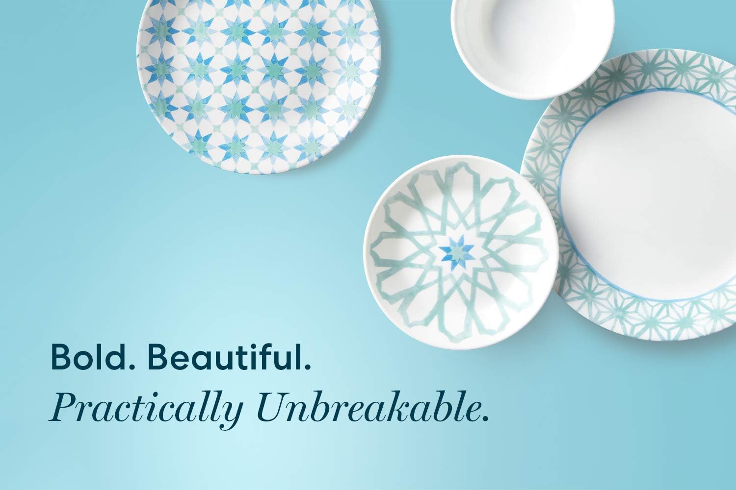 Get Special Price Corelle Chip Resistant-Dinnerware Set, Round, Amalfi Verde