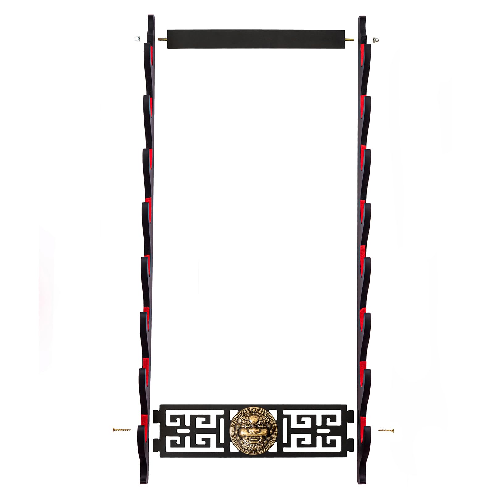 Kylin - Soporte de pared para espada (8 niveles) en madera negra
